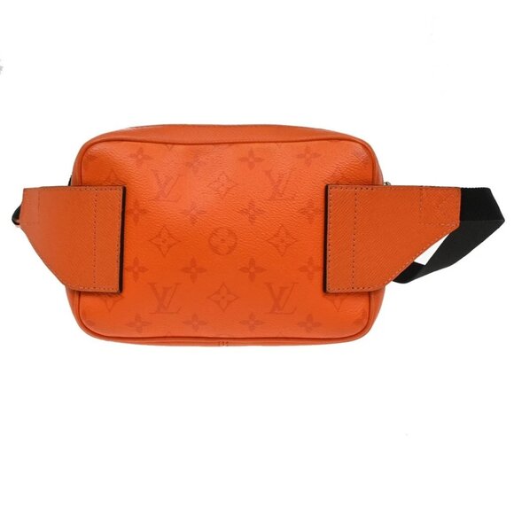 LOUIS VUITTON LV Logo Body Belt Bum Bag Taigarama Leather Orange 958-082725 - Picture 3 of 15